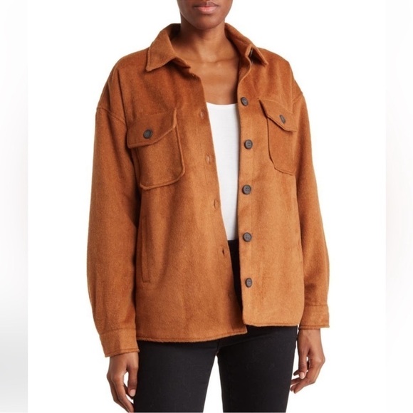 NWT THREAD & SUPPLY Nordstrom Copper Brown  Shacket button down women’s size M - Picture 1 of 9